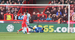 An early chance from Sam Austin.