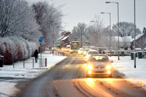 Snow fell in Cannock 