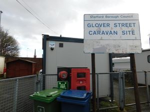 The entrance to the Glover Street caravan site in Stafford