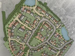A Potential Masterplan For The Proposed Development Off Marlborough Road, Stone, On Display At The May 8 Consultation Event