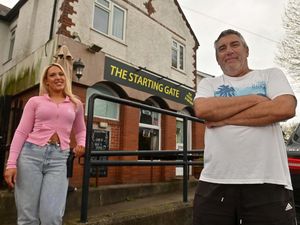 Steve Wright and Charlotte McLachlan provide a friendly welcome to the Starting Gate