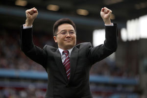 Aston Villa former owner and chairman Dr Tony Xia on the pitch