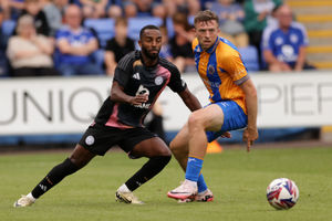 Leicester City's Ricardo Pereira and Shrewsbury Town's Jordan Shipley 