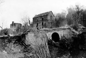 Blists Hill furnaces showing tramway bridge, c.1960. Picture from Shrewsbury author and historian David Trumper.