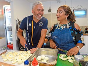 Supporting image for story: TV's Dipa helps cook up tasty treats for Shrewsbury Town stars