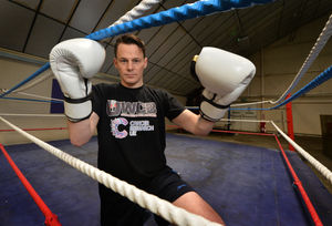 Ready to step into the ring, to take part in a charity boxing match raising money for Cancer Research UK, Johnny Bradley a soldier in 1 Royal Irish
