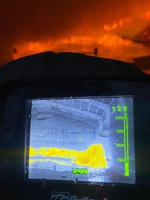 Thermal imaging showing the heat of the fire. Photo: SFRS_MDrayton