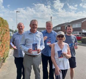 Mark Bamford second from left and Simon Baynes MP, centre with Oswestry Conservatives