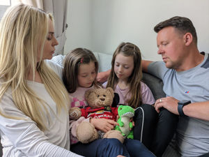Leo's mother Sian, sisters Alessa and Lacey and father Garry