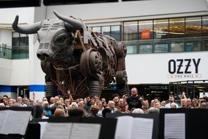 The tribute took place near Ozzy the Bull