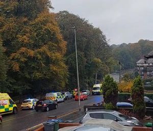 Emergency services at the scene. 