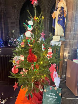 Leigh's Christmas tree at the Christmas Tree Festival in St Mary's Church in Stafford