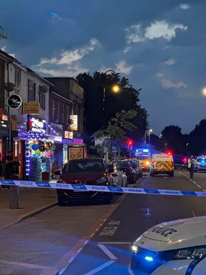 Police taped off part of Brierley Hill High Street on Saturday night after a fight involving a number of men