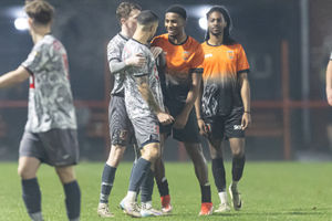 Action from Wolverhampton Sporting's 3-1 defeat at home to Market Drayton Town. Pic: Euan Manning Photography