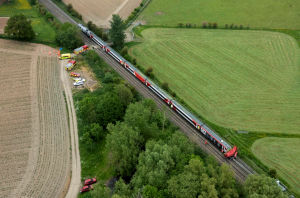 The train crashed into the trailer of a tractor on May 22. Photo: Tom Wren/SWNS