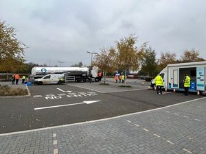 Water collection point in Cannock today due to burst Bloxwich water main