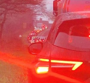 Heavy traffic is being reported on the road at rush hour times following the vehicle fire