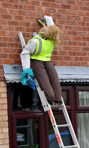 Scarecrows fill the village of Pattingham for the scarecrow festival this weekend.