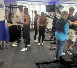 Visitors attending the opening of Sculpture