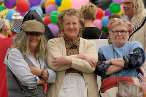 A trio of familiar faces as Mrs Brown’s Boys characters included Yvonne Davies, Grandad, Dawn Lewis was Mrs Brown and Julie Griffiths was Winnie. Image by Andy Compton 
