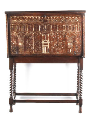 The 17th century Italian walnut and bone-inlaid cabinet that sold for £5,800.