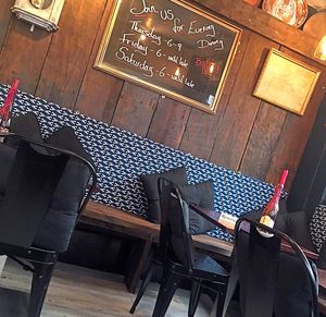 Dining in – inside the decor is simple and classic