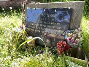 The memorial stone for Diane Sindall on Borough Road in Birkenhead, Wirral