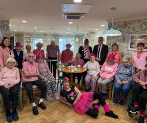 Josh Newbury, MP for Cannock Chase with residents and colleagues at HC-One’s Littleton Lodge Care Home