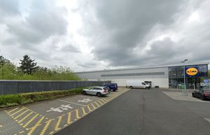 The plot of land next to Oswestry's Lidl which has gone up for sale for £500k this week (Google)