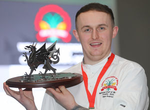 Sam Everton celebrates his National Chef of Wales triumph.