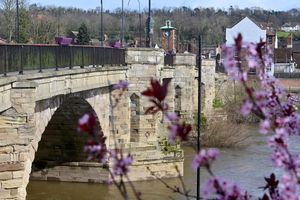 Concern has been raised over stone work on the bridge in Bridgnorth's Low Town. Photo: Steve Leath