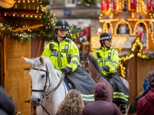Supporting image for story: Police horses spotted at Birmingham German Christmas Market as they return after 26 years to combat football thugs and rots