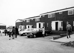 July 12, 1972: 'Crowds flock to the Brookside showhouse'. nostalgia pic. Brookside. nostalgia pic. Telford. Brookside housing estate. Brookside estate. Picture by John Rea Studios of Dogpole, Shrewsbury.