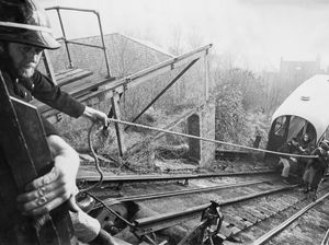 Supporting image for story: Picture shows how stricken Bridgnorth Cliff Railway also ground to a halt 50 years ago