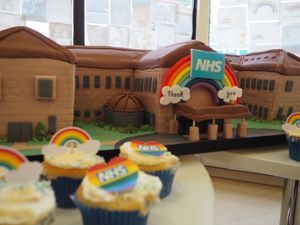 Supporting image for story: Cake in shape of Telford hospital helps celebrate NHS birthday