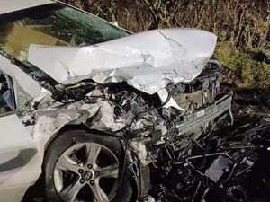 Supporting image for story: Police issue images of crash that closed A5 in Oswestry