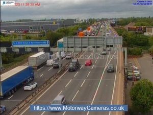 Traffic could been backed up along the northbound carriageway. Photo: Motorway Cameras