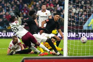 Aston Villa's Amadou Onana scores their side's first goal of the game during the Emirates FA Cup third round match at Villa Park, Birmingham. Picture date: Friday January 10, 2025.