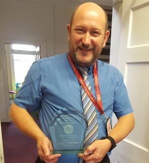 'The Don' with his one-of-a-kind trophy. Photo: Haberdashers' Adams