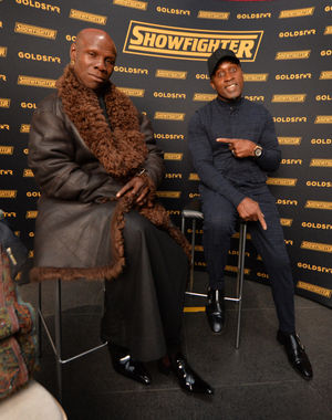 Chris Eubank and Nigel Benn, at Porsche Centre Wolverhampton..