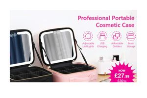 LED Light Makeup Case with Mirror