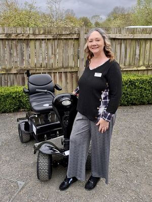 Gayle Kelly, Head of Development at IGMT, with the new mobility scooter