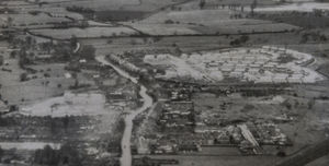 The Broadmeadow estate being built in 1949, pictured top right