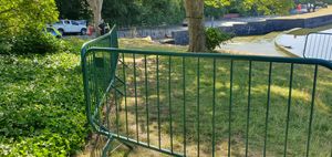 Barriers were being put up around the edge of Powell's Pool