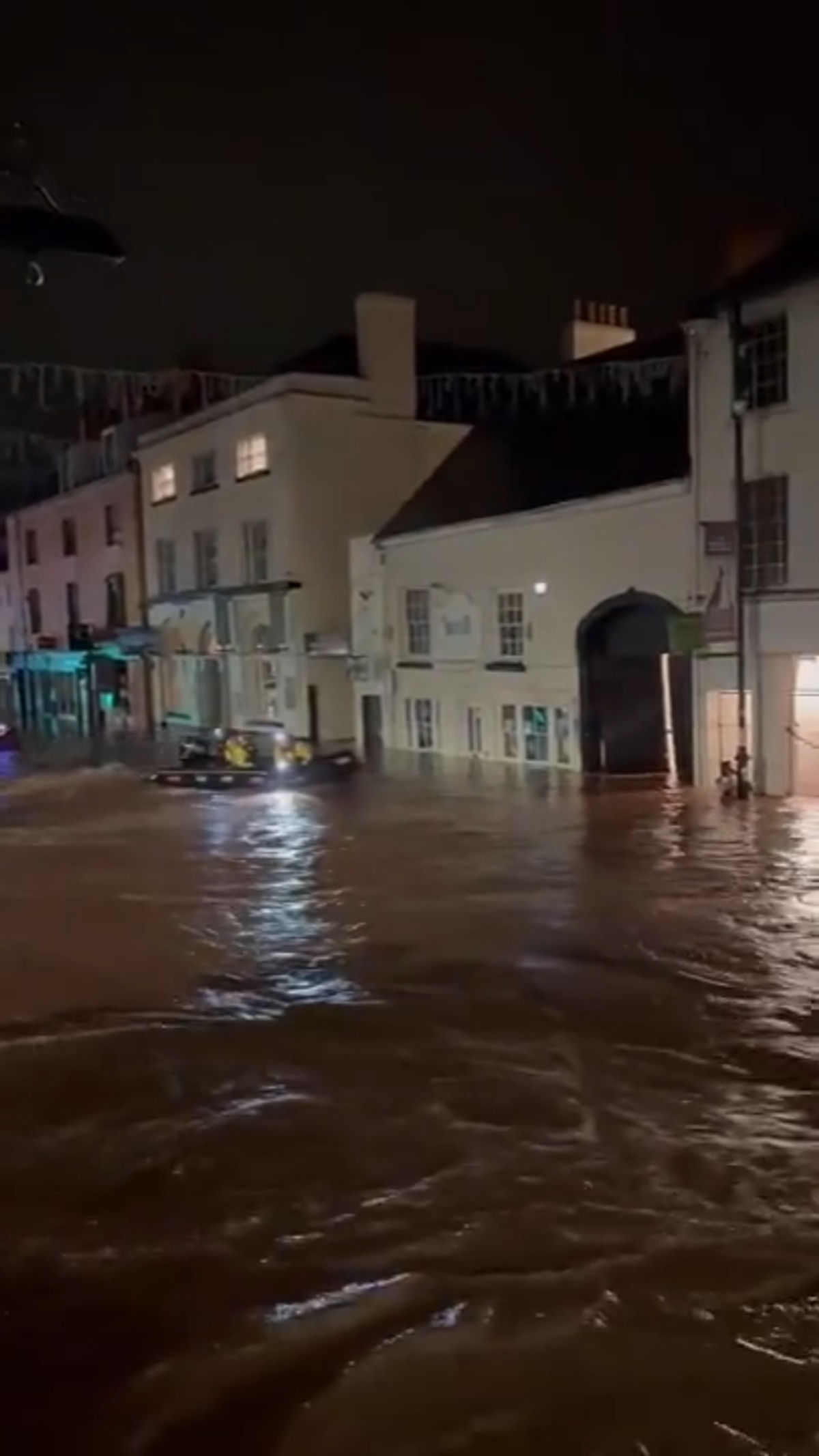 Storm Claudia: River breaks banks and floods Waitrose during severe weather warning