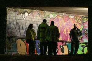 Police at the scene at Hockley Circus. Photo: SnapperSK