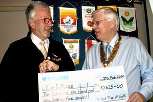 Alan Olver, left, with David Shelmardine of the Rotary Club of The Wrekin