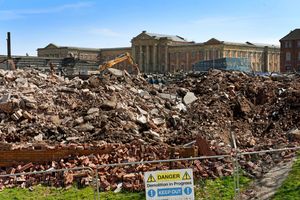 How the area looked during demolition in May