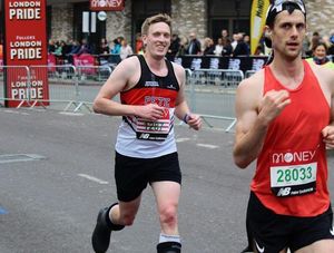 Supporting image for story: Salopian smashes world record for running marathon in wellington boots