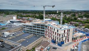 The new building is taking shape.